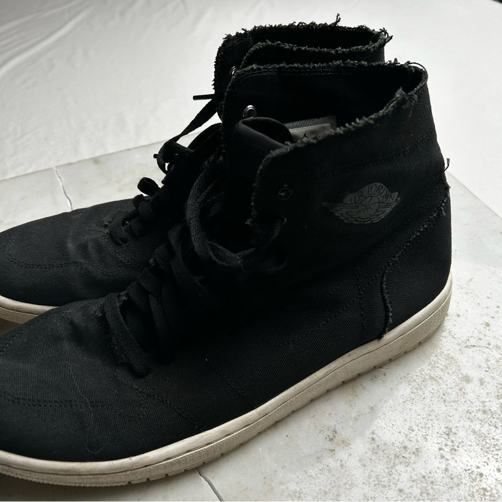 Nike Air Jordan Black Canvas High-Top Sneakers - Picture 6 of 11